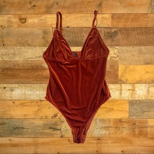 Free People Rust Velvet bodysuit -M
